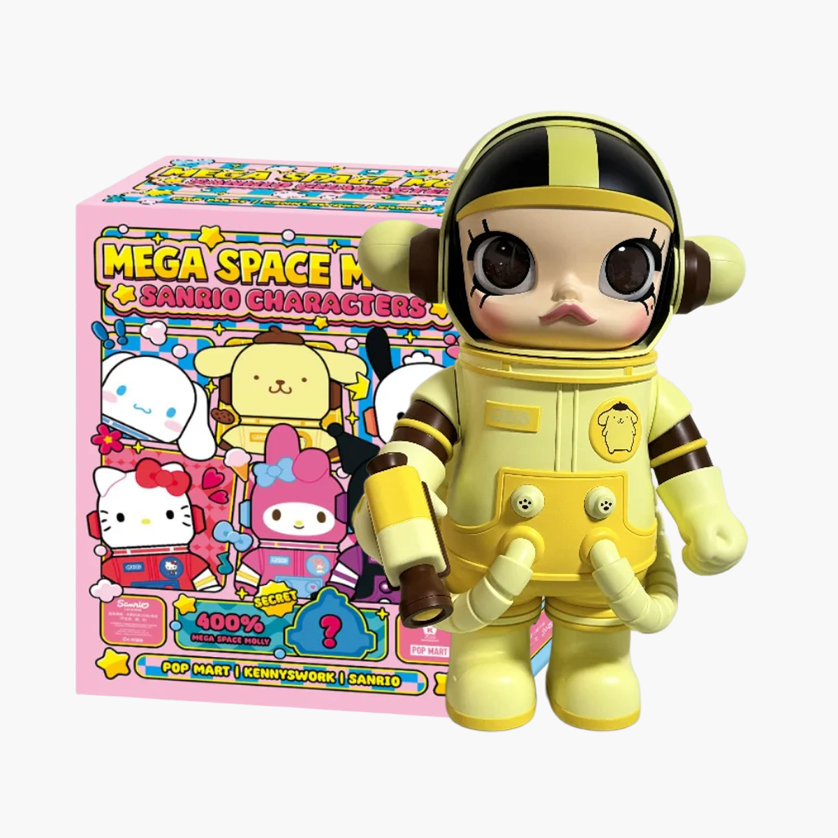 POP MART MEGA Space Molly 400% Sanrio Characters Series – Pompompurin (2024 Limited Edition)